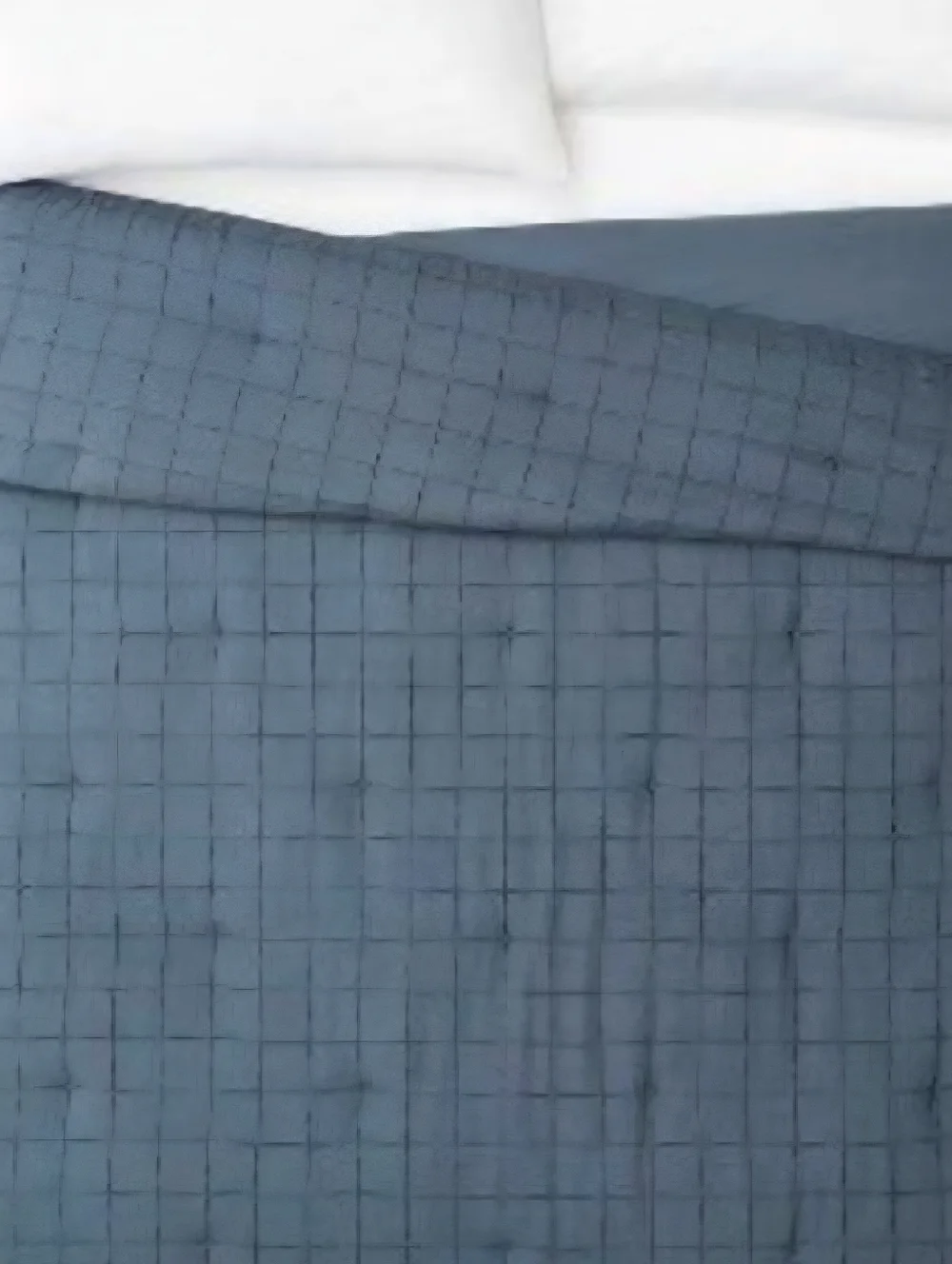 Textured Cotton Grid Stitch Quilt Navy Full/Queen | Studio McGee Designer Look